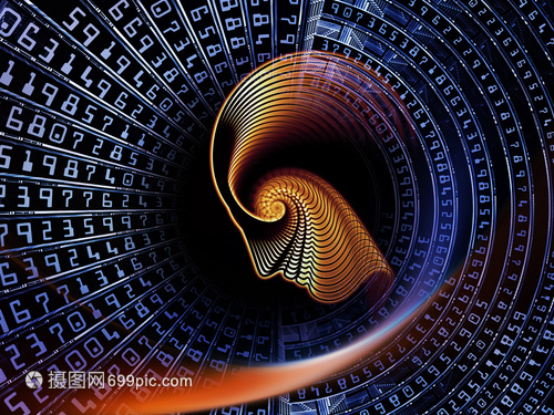 人數字系列適合科學信息技術教育項目背景的象征人類概況數字的成